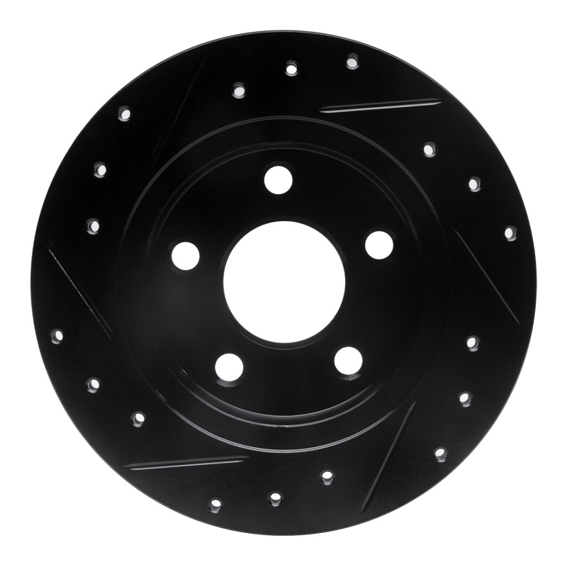 Picture of R1 93-05 Ford Taurus (Excl SHO) Rear Right Drilled & Slotted Black Brake Rotor