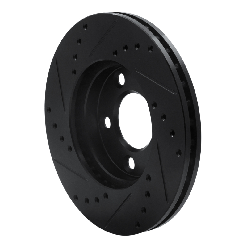 Picture of R1 94-04 Ford Mustang Front Right Drilled & Slotted Black Brake Rotor