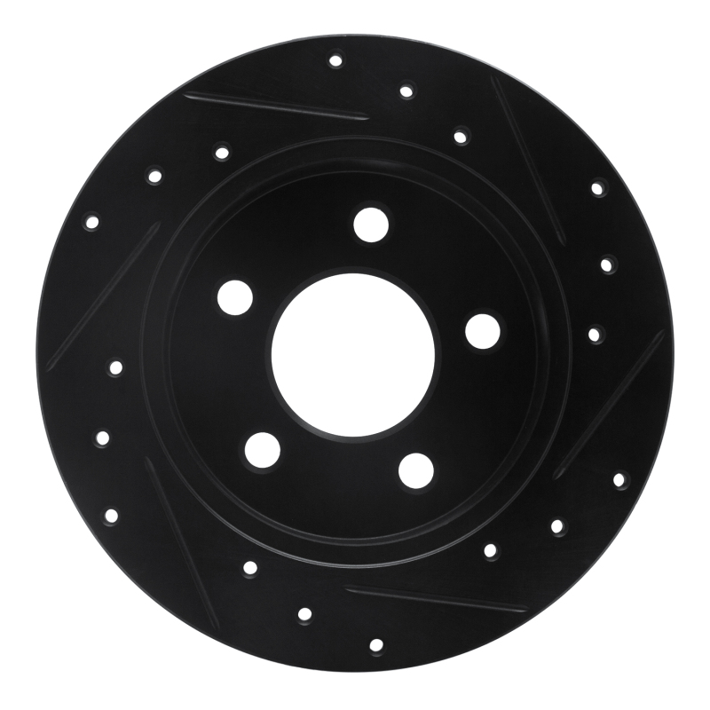 Picture of R1 94-04 Ford Mustang Rear Left Drilled & Slotted Black Brake Rotor