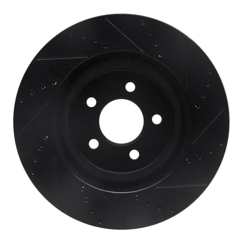 Picture of R1 94-04 Ford Mustang Front Left Drilled & Slotted Black Brake Rotor