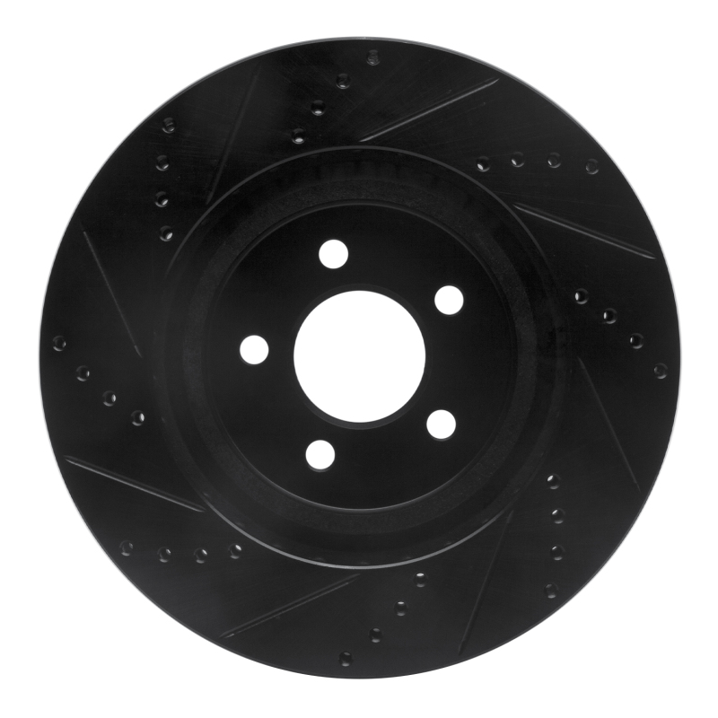 Picture of R1 94-04 Ford Mustang Front Right Drilled & Slotted Black Brake Rotor