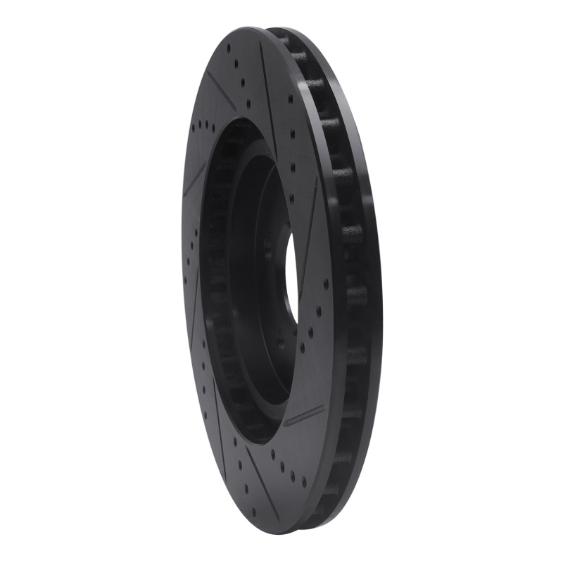 Picture of R1 94-04 Ford Mustang Front Left Drilled & Slotted Black Brake Rotor