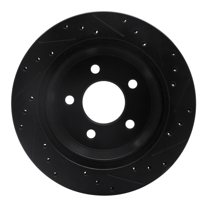 Picture of R1 94-04 Ford Mustang Rear Left Drilled & Slotted Black Brake Rotor