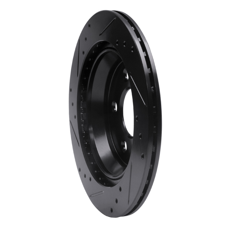 Picture of R1 94-04 Ford Mustang Rear Right Drilled & Slotted Black Brake Rotor