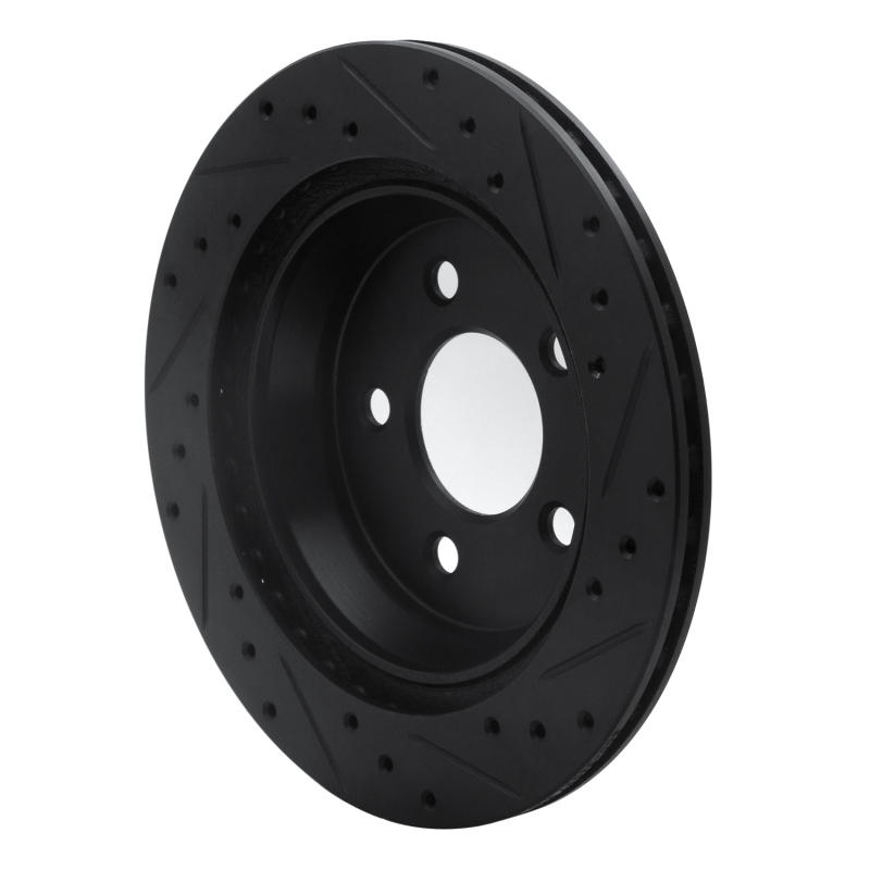 Picture of R1 94-04 Ford Mustang Rear Left Drilled & Slotted Black Brake Rotor