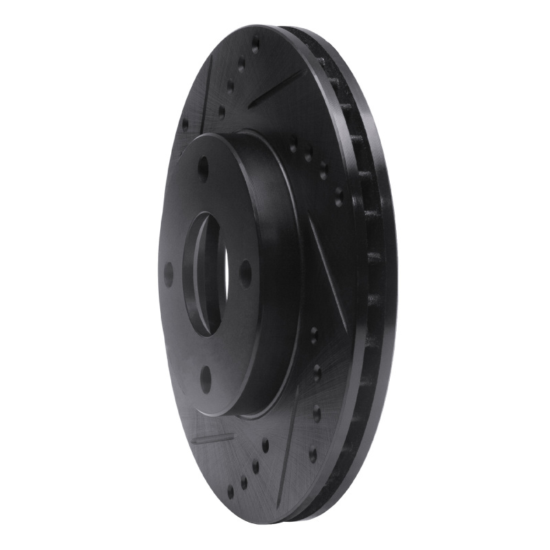 Picture of R1 00-15 Ford Focus Front Left Drilled & Slotted Black Brake Rotor