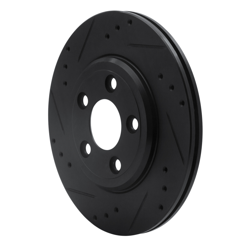 Picture of R1 00-06 Ford Thunderbird Rear Left Drilled & Slotted Black Brake Rotor