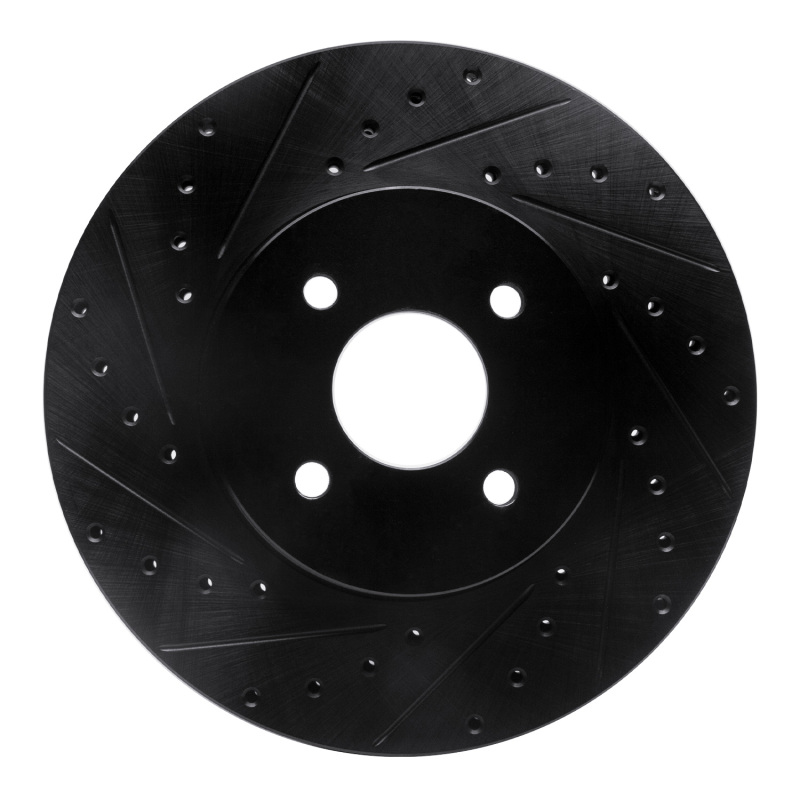 Picture of R1 02-04 Ford Focus Front Left Drilled & Slotted Black Brake Rotor