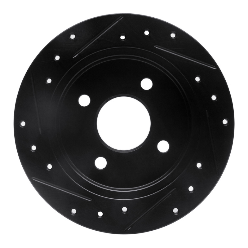 Picture of R1 01-19 Ford Fiesta (USA/Canada) Rear Right Drilled & Slotted Black Brake Rotor