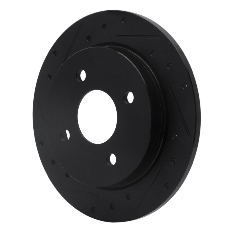 Picture of R1 01-19 Ford Fiesta (USA/Canada) Rear Left Drilled & Slotted Black Brake Rotor