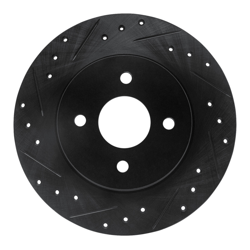 Picture of R1 02-04 Ford Focus Rear Left Drilled & Slotted Black Brake Rotor