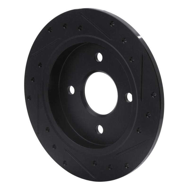 Picture of R1 01-19 Ford Fiesta (USA/Canada) Rear Left Drilled & Slotted Black Brake Rotor