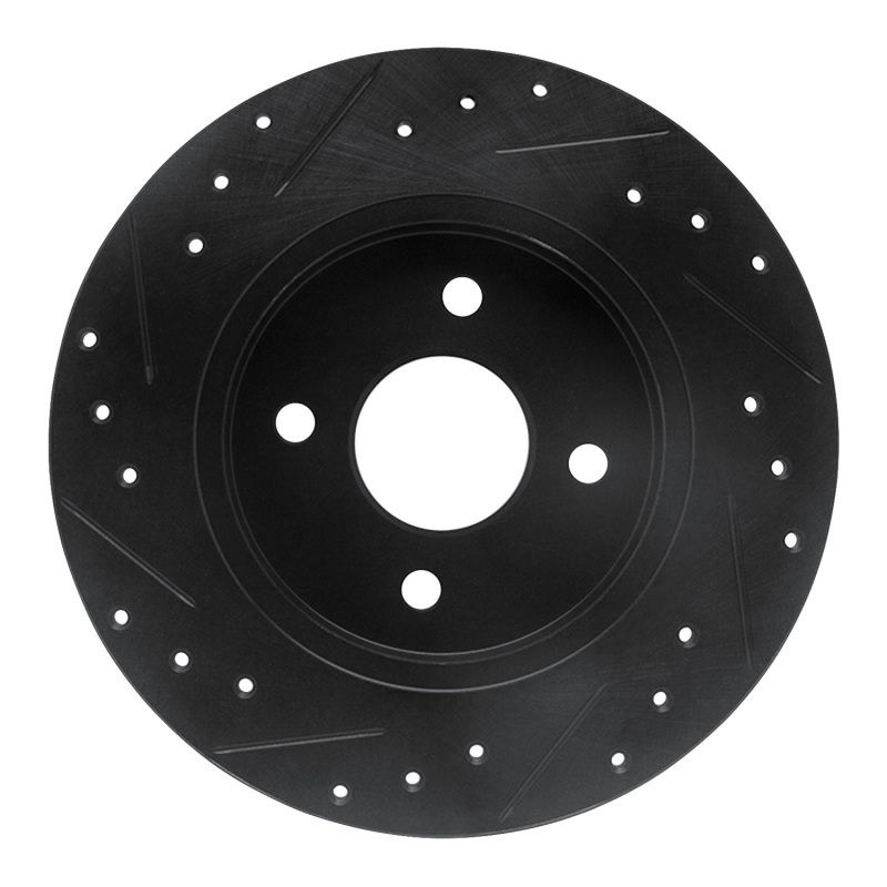 Picture of R1 02-04 Ford Focus Rear Right Drilled & Slotted Black Brake Rotor
