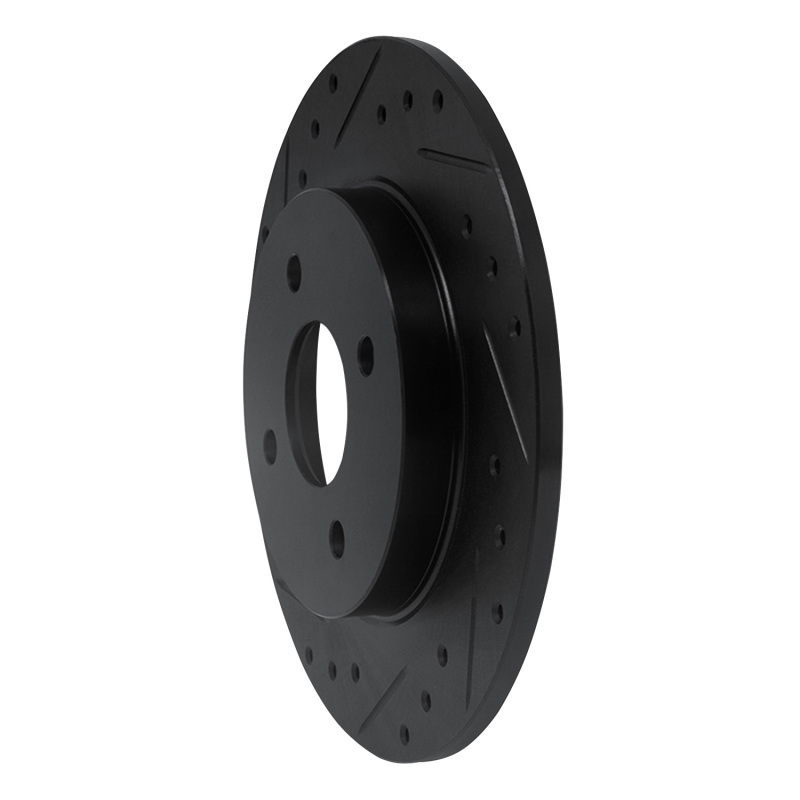 Picture of R1 02-04 Ford Focus Rear Left Drilled & Slotted Black Brake Rotor