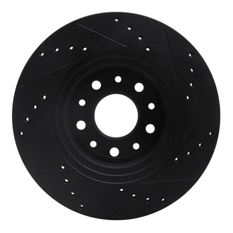 Picture of R1 05-09 Ford Freestyle Front Left Drilled & Slotted Black Brake Rotor