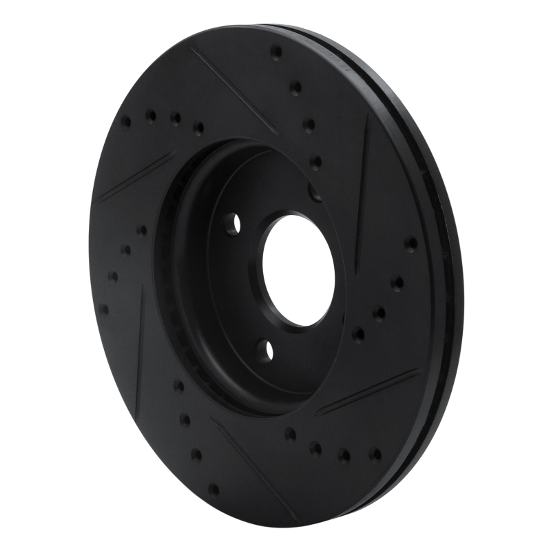 Picture of R1 05-12 Ford Focus Front Left Drilled & Slotted Black Brake Rotor