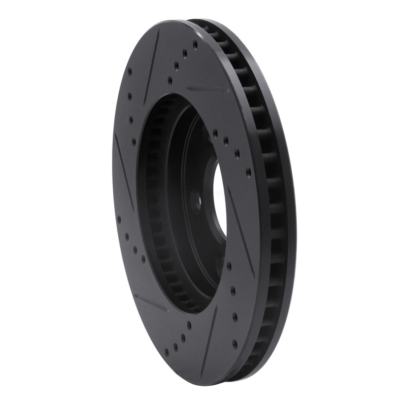 Picture of R1 05-10 Ford Mustang Front Right Drilled & Slotted Black Brake Rotor