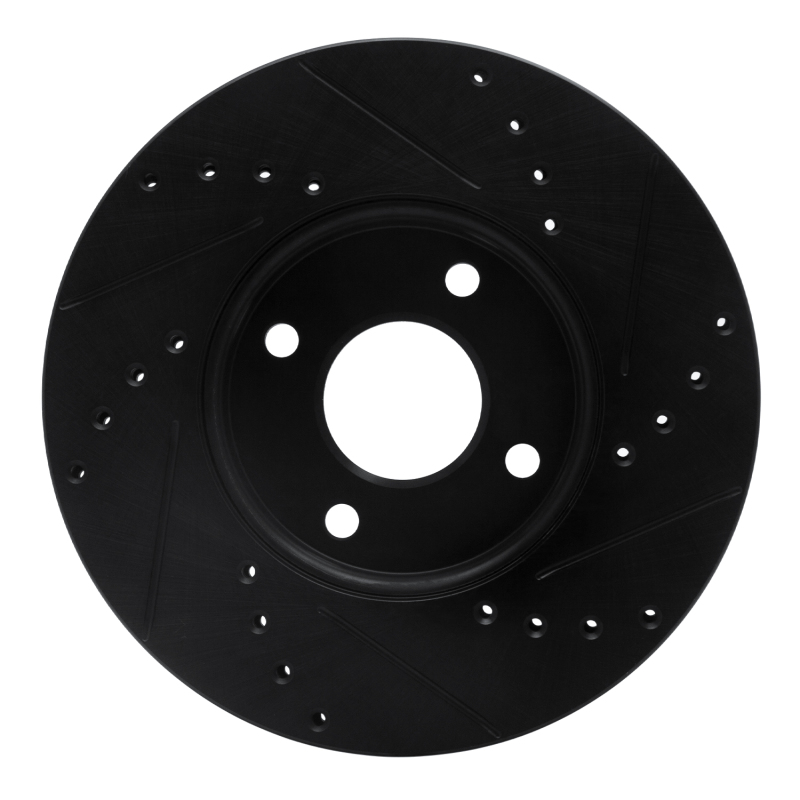 Picture of R1 05-12 Ford Focus Front Left Drilled & Slotted Black Brake Rotor