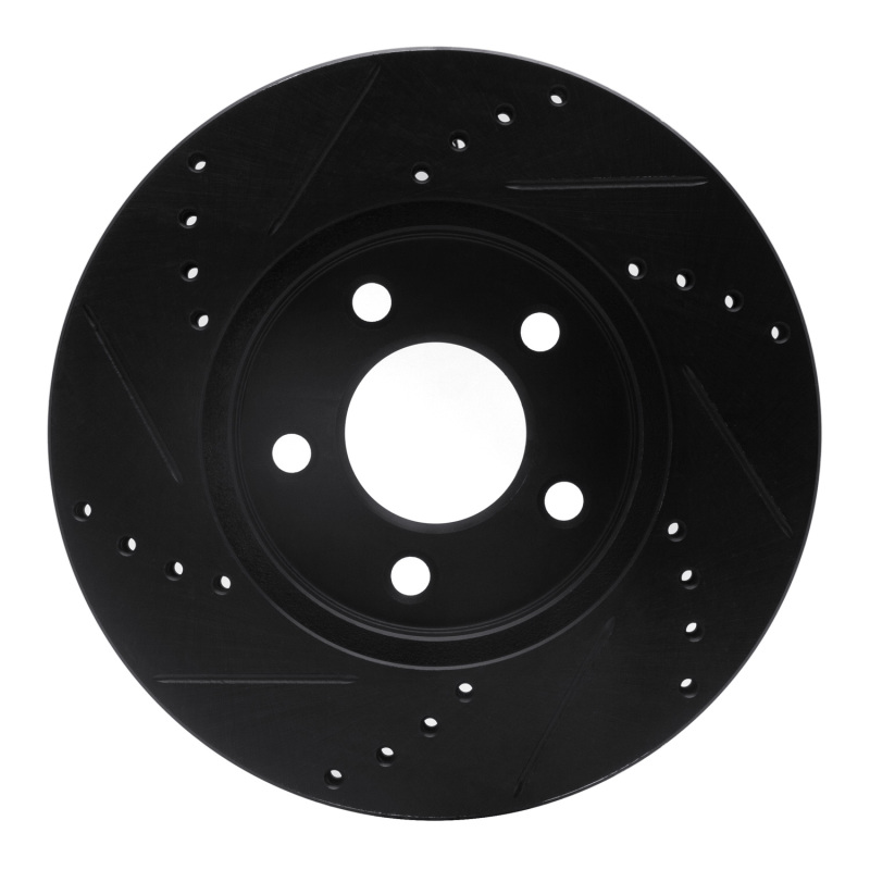 Picture of R1 05-10 Ford Mustang Front Right Drilled & Slotted Black Brake Rotor