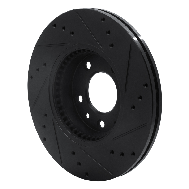 Picture of R1 06-13 Ford Fusion Front Left Drilled & Slotted Black Brake Rotor