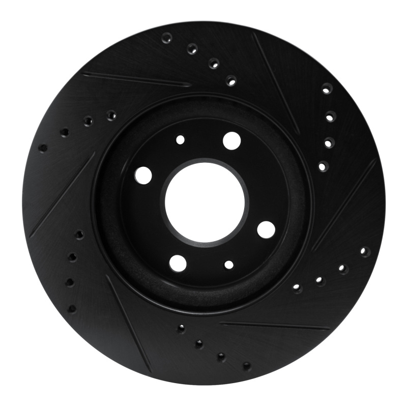 Picture of R1 08-11 Ford Focus Front Left Drilled & Slotted Black Brake Rotor