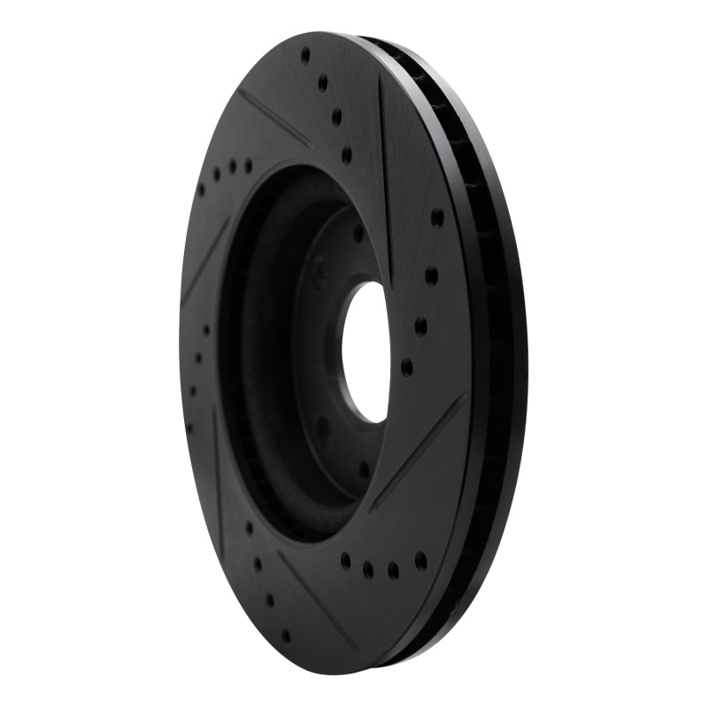 Picture of R1 08-11 Ford Focus Front Left Drilled & Slotted Black Brake Rotor