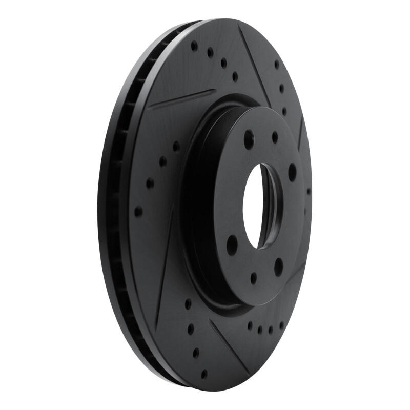 Picture of R1 08-11 Ford Focus Front Right Drilled & Slotted Black Brake Rotor