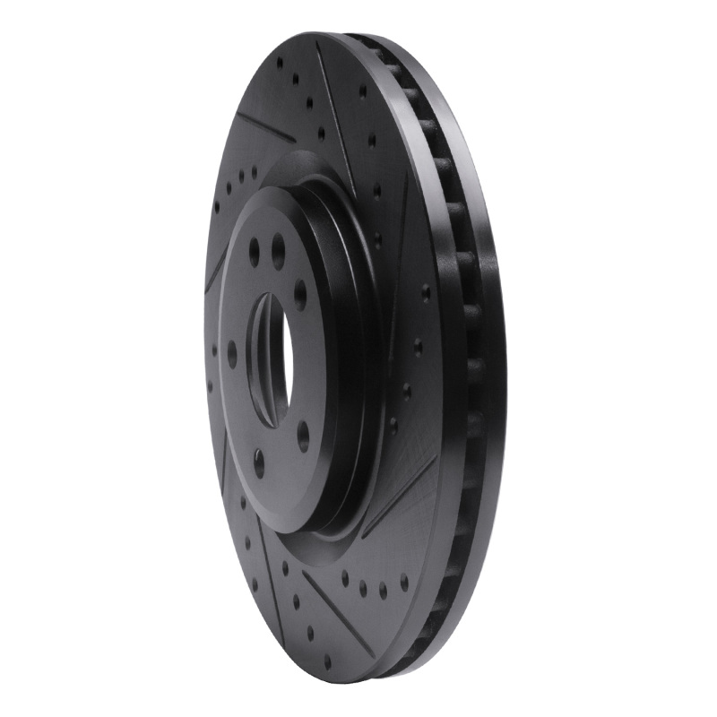 Picture of R1 09-10 Ford Taurus (Excl SHO) Front Right Drilled & Slotted Black Brake Rotor