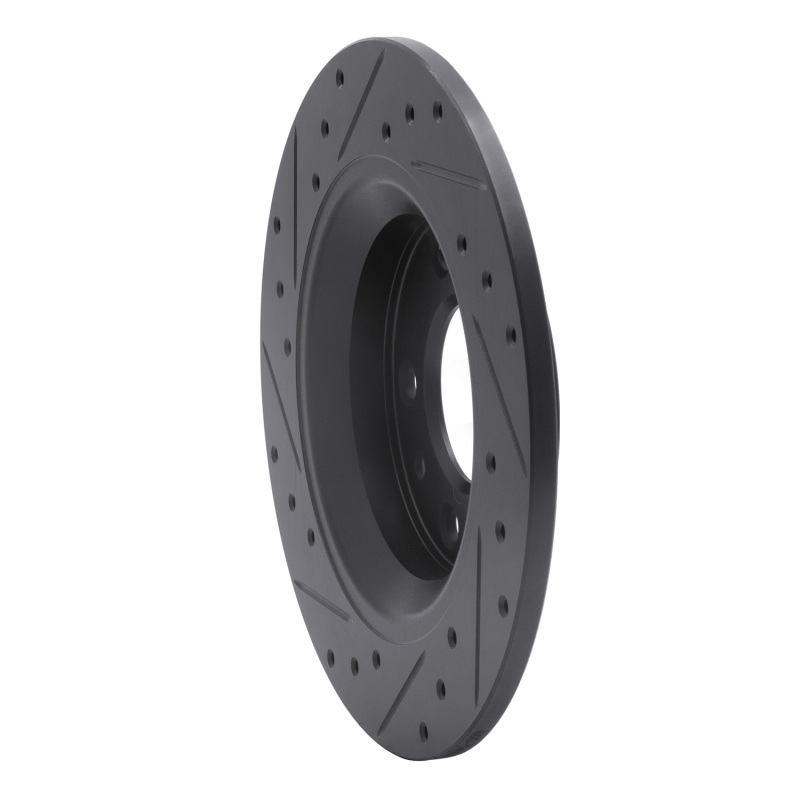 Picture of R1 98-15 Ford Fusion Rear Right Drilled & Slotted Black Brake Rotor