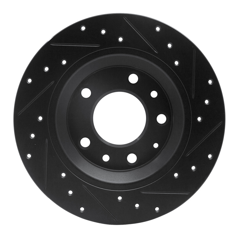 Picture of R1 98-15 Ford Fusion Rear Left Drilled & Slotted Black Brake Rotor
