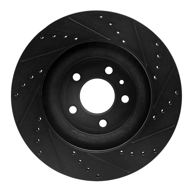 Picture of R1 11-14 Ford Mustang Front Left Drilled & Slotted Black Brake Rotor