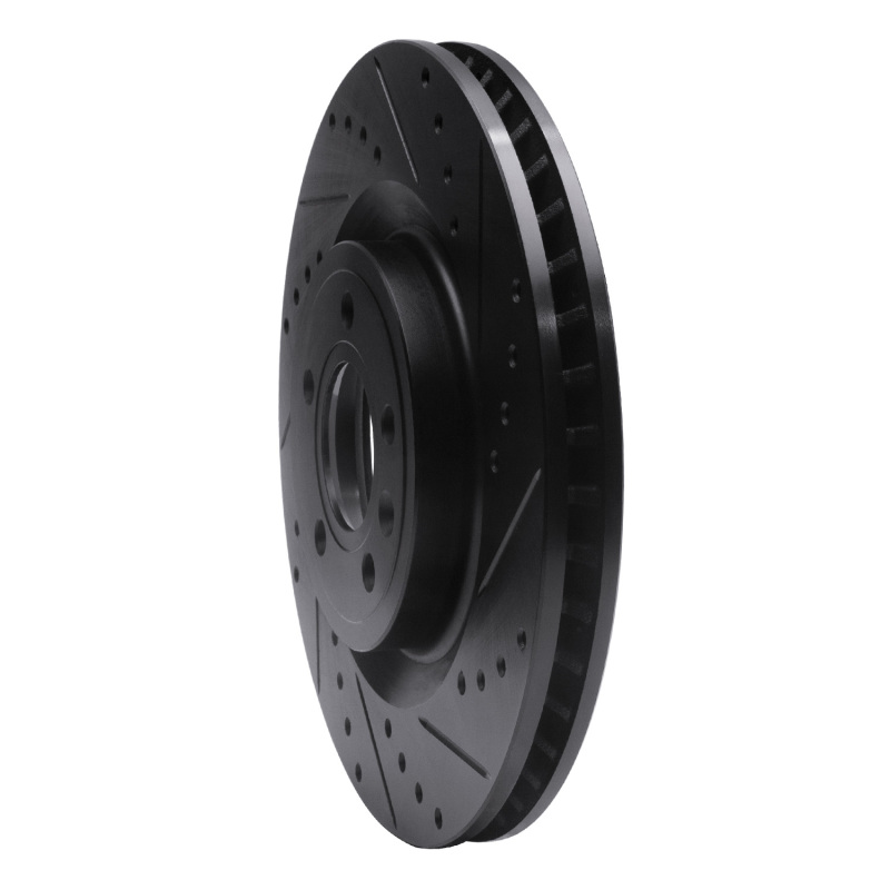 Picture of R1 11-14 Ford Mustang Front Right Drilled & Slotted Black Brake Rotor