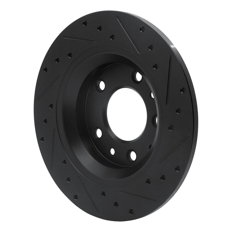 Picture of R1 98-15 Ford Fusion Rear Left Drilled & Slotted Black Brake Rotor