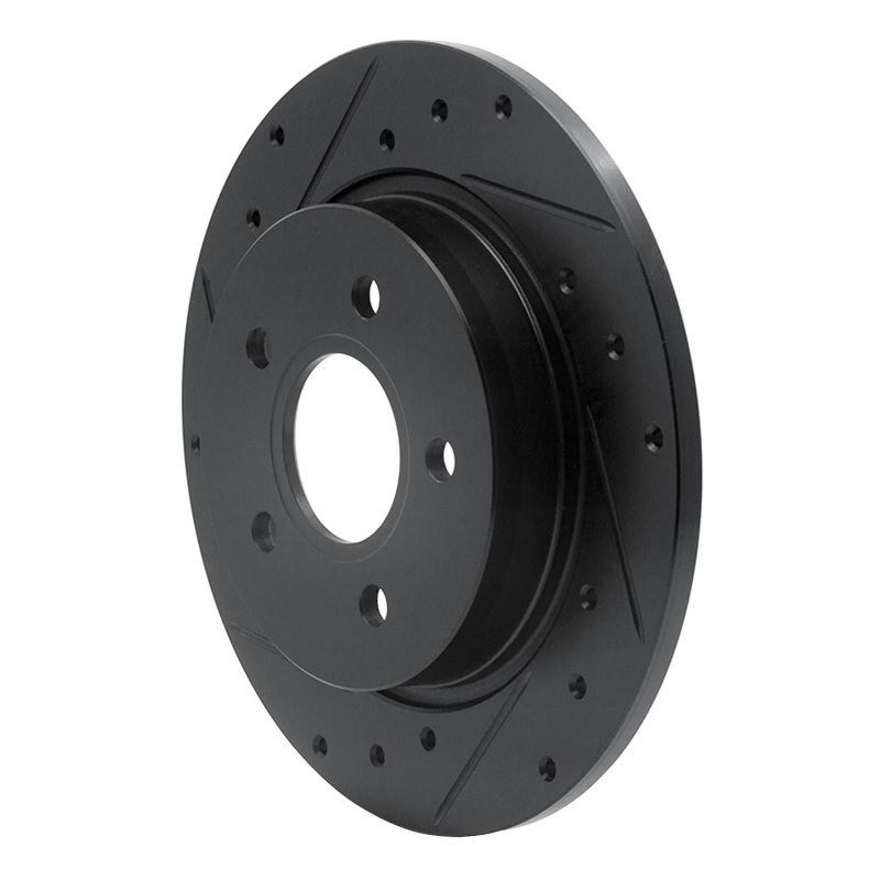 Picture of R1 12-18 Ford Focus Rear Left Drilled & Slotted Black Brake Rotor