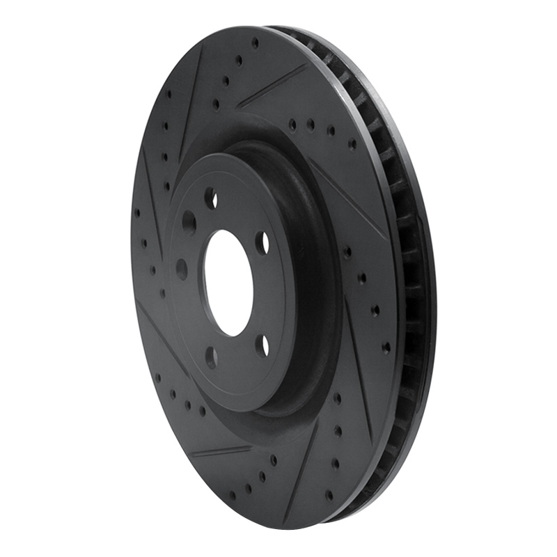 Picture of R1 11-14 Ford Mustang Front Left Drilled & Slotted Black Brake Rotor