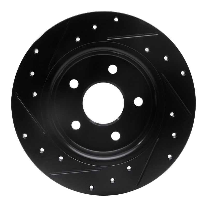 Picture of R1 12-18 Ford Focus Rear Right Drilled & Slotted Black Brake Rotor