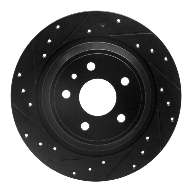 Picture of R1 13-20 Ford Fusion Rear Left Drilled & Slotted Black Brake Rotor