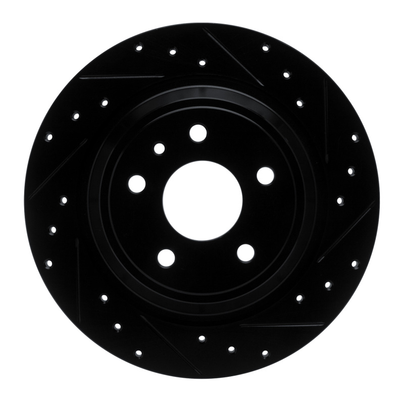 Picture of R1 13-20 Ford Fusion Rear Right Drilled & Slotted Black Brake Rotor