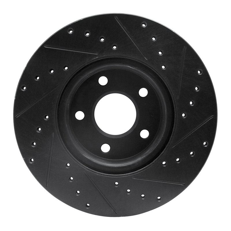 Picture of R1 04-19 Ford C-MAX Front Left Drilled & Slotted Black Brake Rotor
