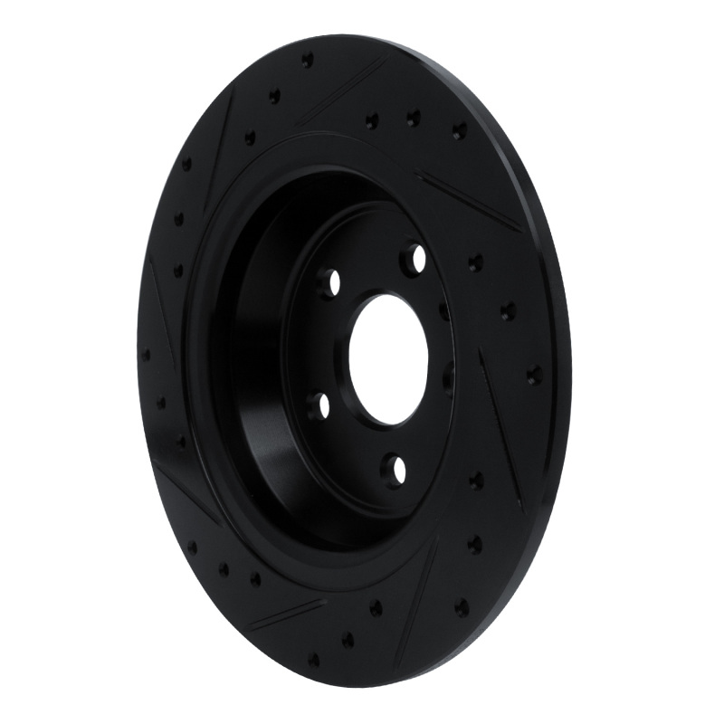 Picture of R1 13-20 Ford Fusion Rear Right Drilled & Slotted Black Brake Rotor