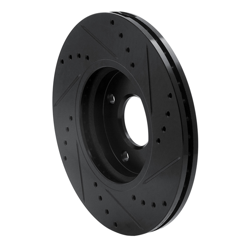 Picture of R1 14-23 Ford Fiesta (USA/Canada) Front Left Drilled & Slotted Black Brake Rotor