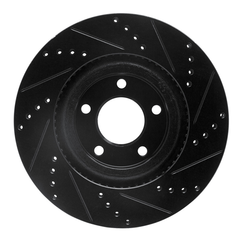 Picture of R1 07-15 Ford Edge Front Left Drilled & Slotted Black Brake Rotor