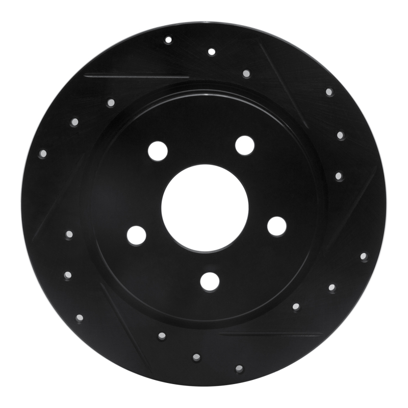 Picture of R1 13-18 Ford Escape Rear Right Drilled & Slotted Black Brake Rotor