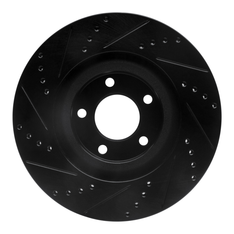 Picture of R1 07-15 Ford Edge Front Right Drilled & Slotted Black Brake Rotor