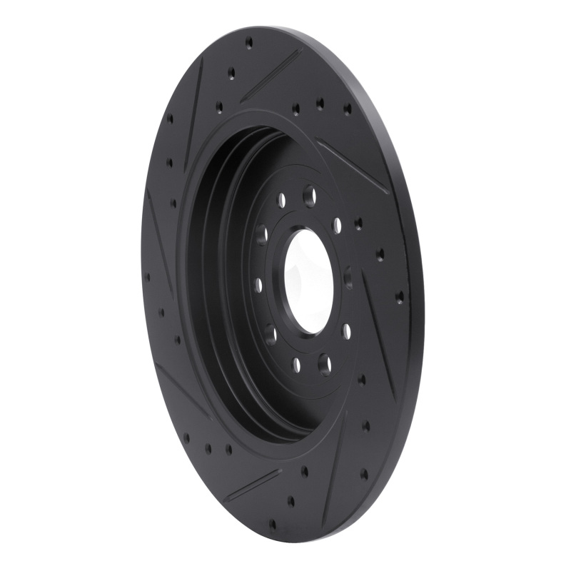 Picture of R1 05-19 Ford Freestyle Rear Right Drilled & Slotted Black Brake Rotor