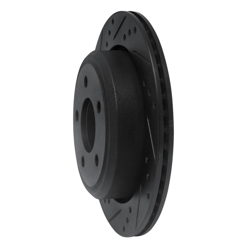 Picture of R1 10-11 Ford Ranger (USA/Canada) Rear Left Drilled & Slotted Black Brake Rotor