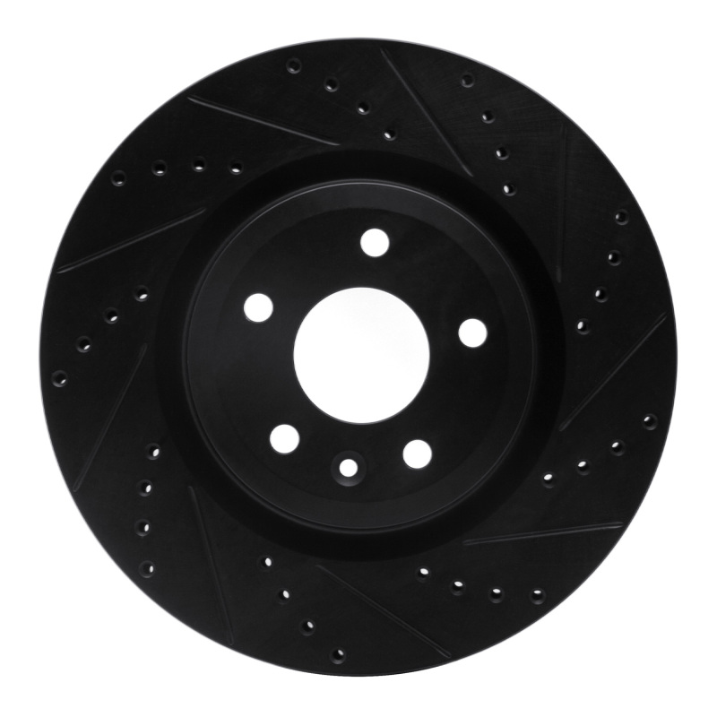Picture of R1 11-19 Ford Explorer Front Right Drilled & Slotted Black Brake Rotor