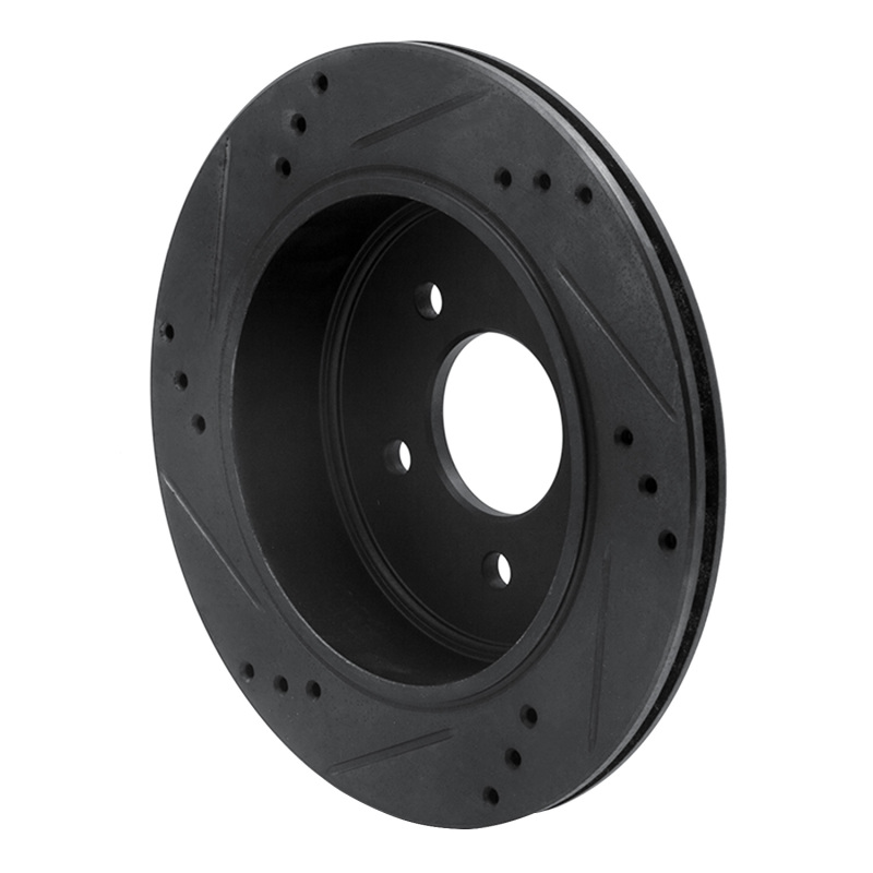 Picture of R1 10-11 Ford Ranger (USA/Canada) Rear Right Drilled & Slotted Black Brake Rotor