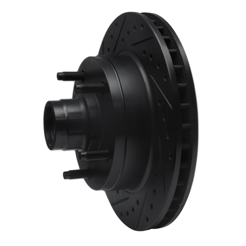 Picture of R1 73-93 Ford E-150 Econoline Front Left Drilled & Slotted Black Brake Rotor