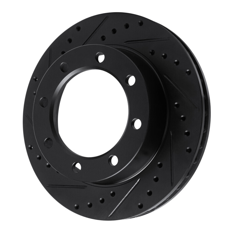 Picture of R1 77-79 Ford F-350 4WD (Excl Super Duty) Front Left Drilled & Slotted Black Brake Rotor